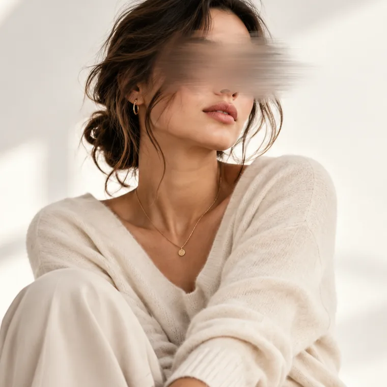 Anonymous portrait with face concealed