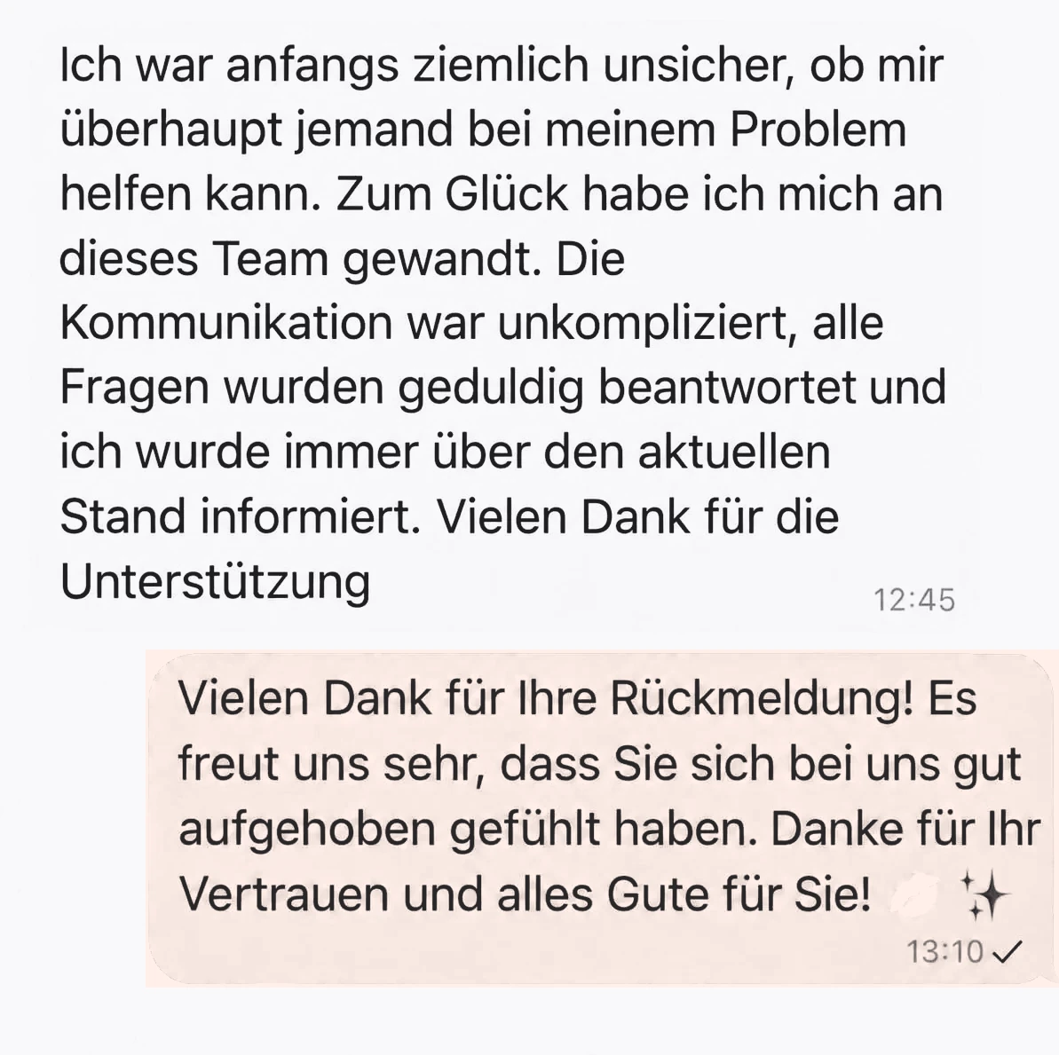 Rückmeldungen von Kunden
