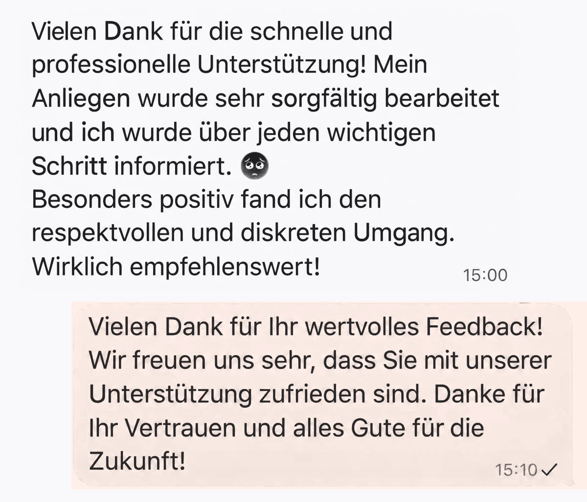 Rückmeldungen von Kunden